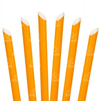 8.5" Bubble Tea Straw, Orange - $0.07/pcs