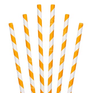 7.75" Jumbo Straw, Orange Stripe - $0.03/pcs