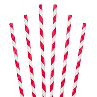 7.75" Jumbo Straw, Red Stripe - $0.03/pcs