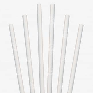 7.75" White Straw, Jumbo Size - $0.015/pcs