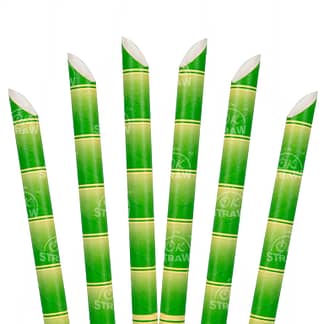 8.5" Paper Boba Straw, Bamboo - $0.07/pcs