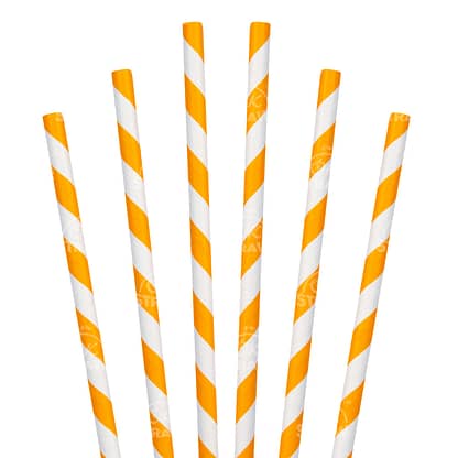 7.75" Jumbo Straw, Orange Stripe - $0.03/pcs
